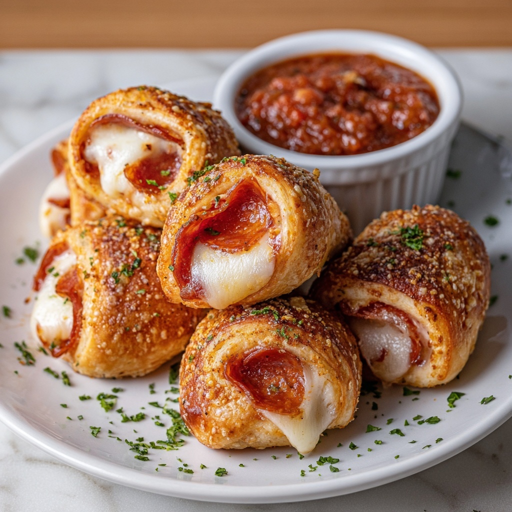 Cheesy Pepperoni Pizza Roll Ups Recipe - Recipe Image