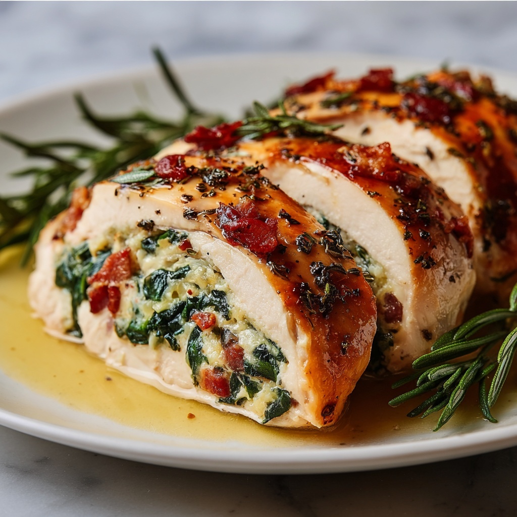 Stuffed Chicken Breast with Spinach and Cheese Recipe - Recipe Image