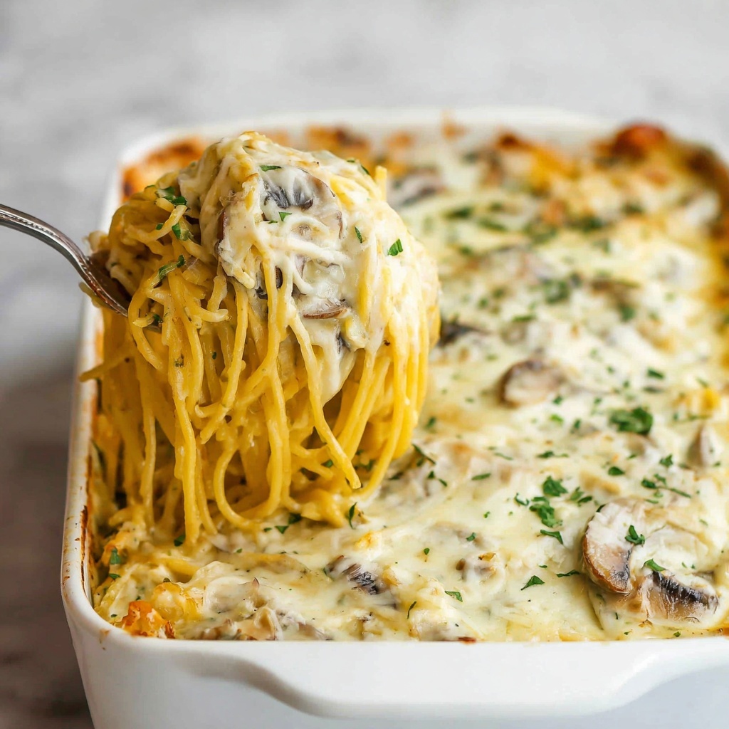 Creamy Chicken Tetrazzini Casserole Recipe - Recipe Image