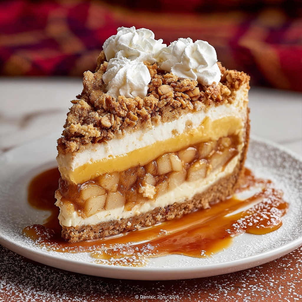 Apple Crisp Cheesecake Recipe - Recipe Image