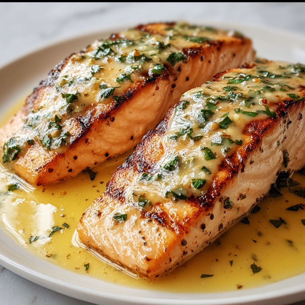 Baked Salmon with Zesty Lemon Butter Cream Sauce Recipe - Recipe Image