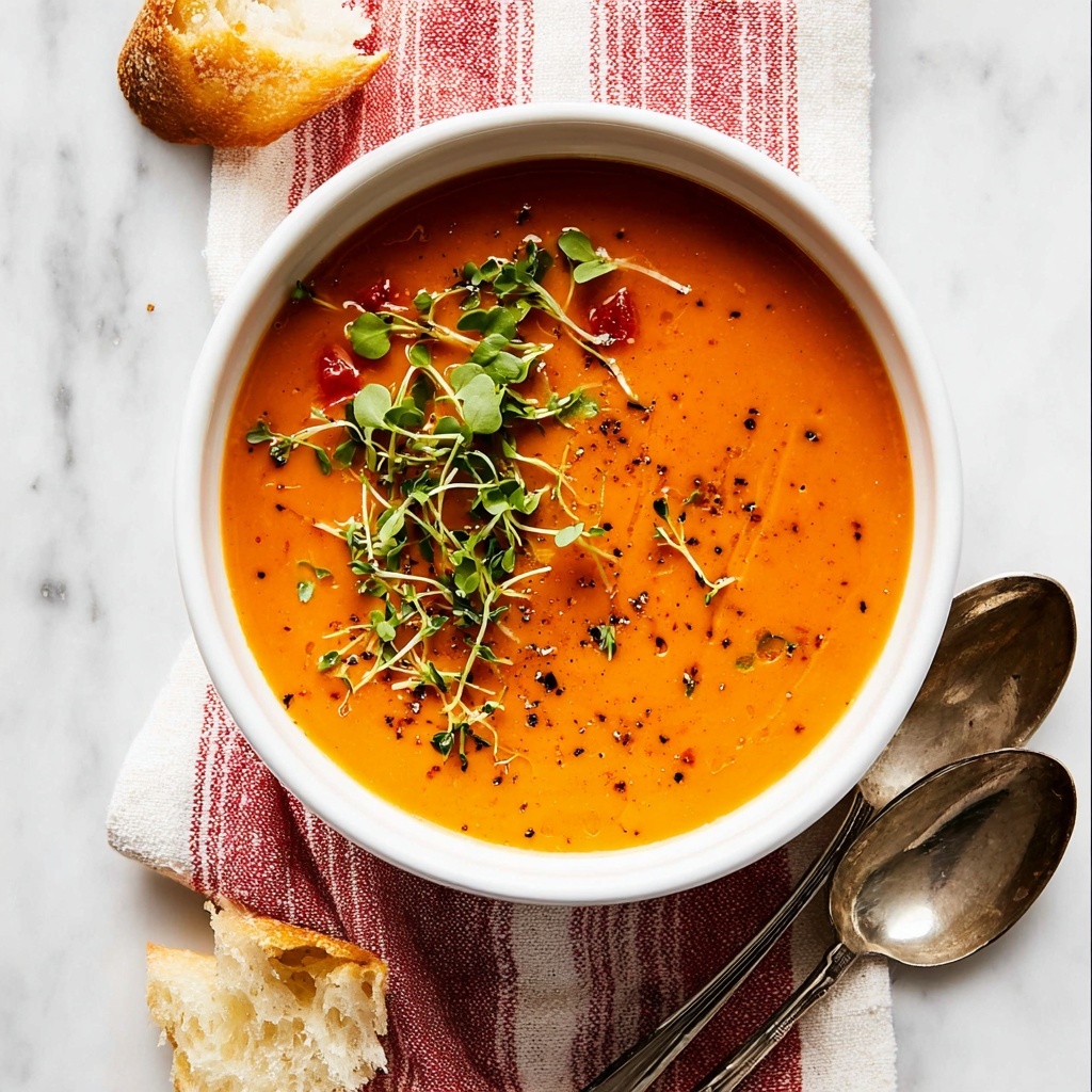 Creamy Roasted Red Pepper Soup Recipe - Recipe Image