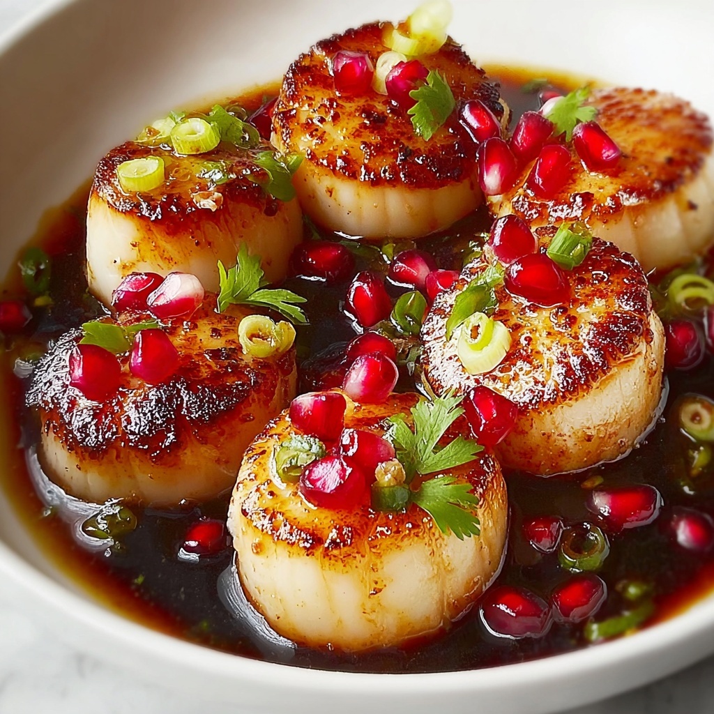 Seared Scallops with Pomegranate and Meyer Lemon Recipe - Recipe Image