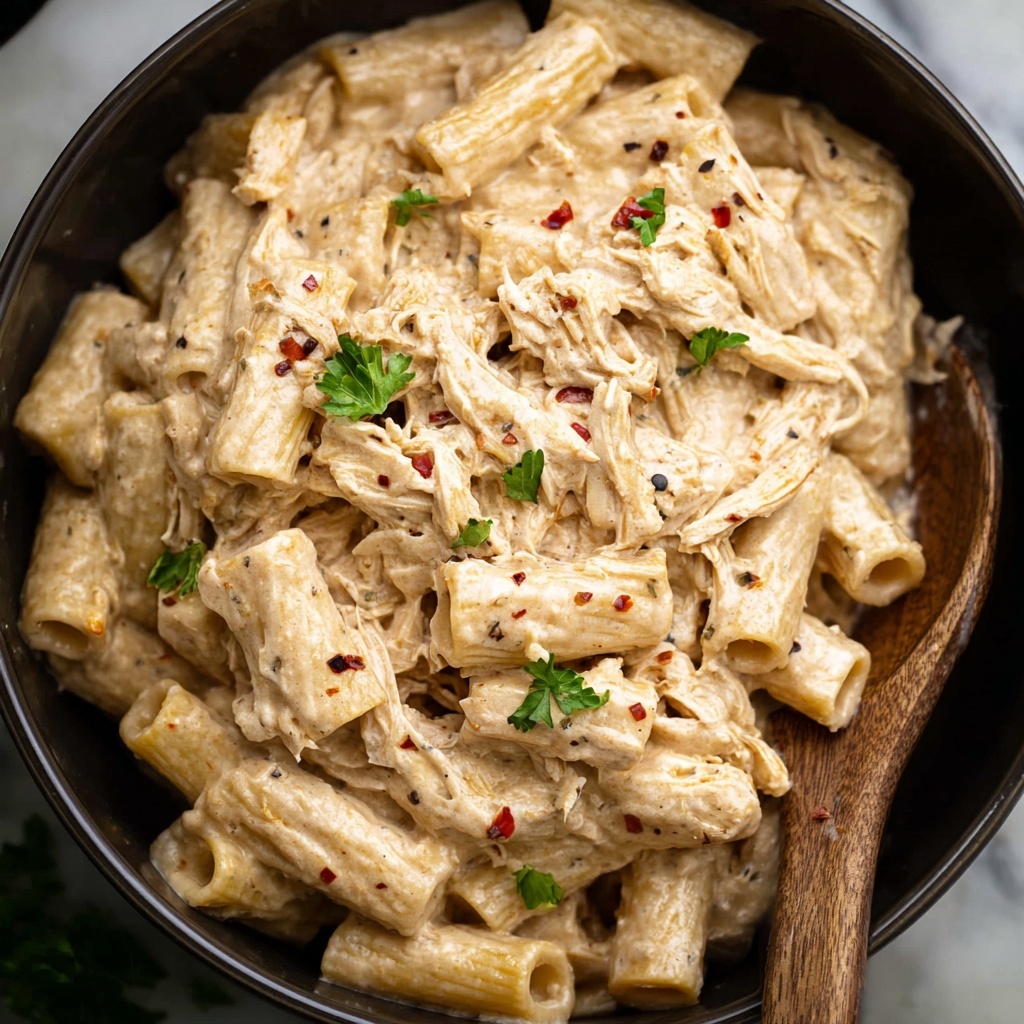 Crockpot Garlic Parmesan Chicken Pasta Recipe - Recipe Image