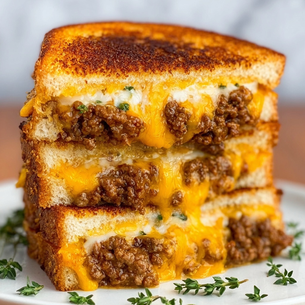 Ground Beef Grilled Cheese Sandwich Recipe - Recipe Image