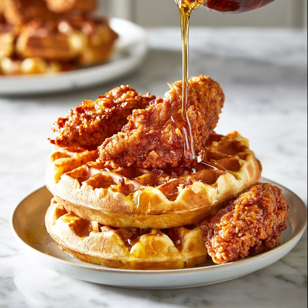Chicken with Buttermilk Waffles Recipe - Recipe Image