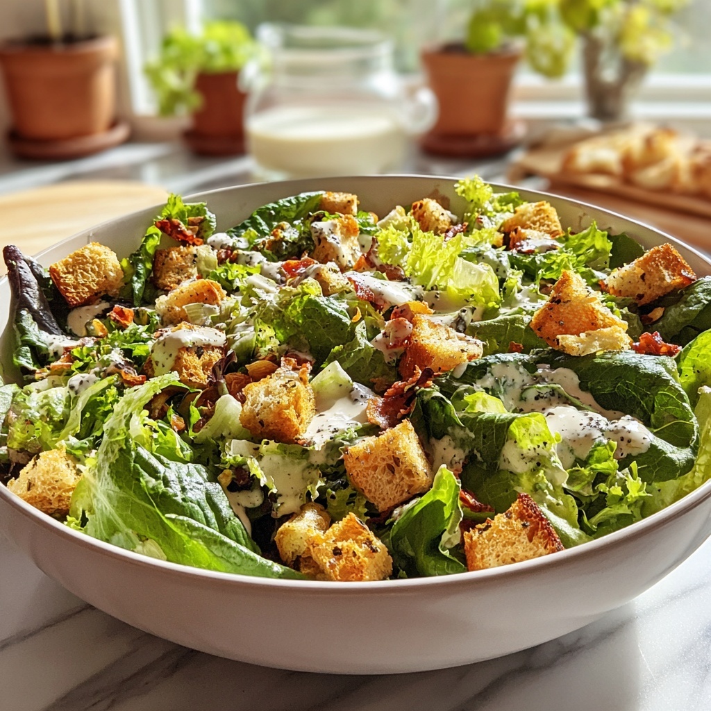 Caesar Salad with Homemade Dressing Recipe - Recipe Image