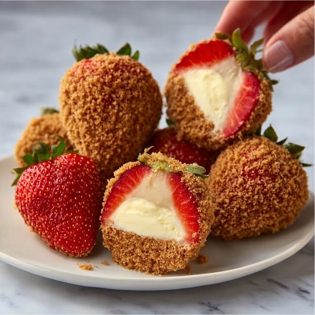 Cookie Butter Cheesecake Stuffed Strawberries Recipe - Recipe Image
