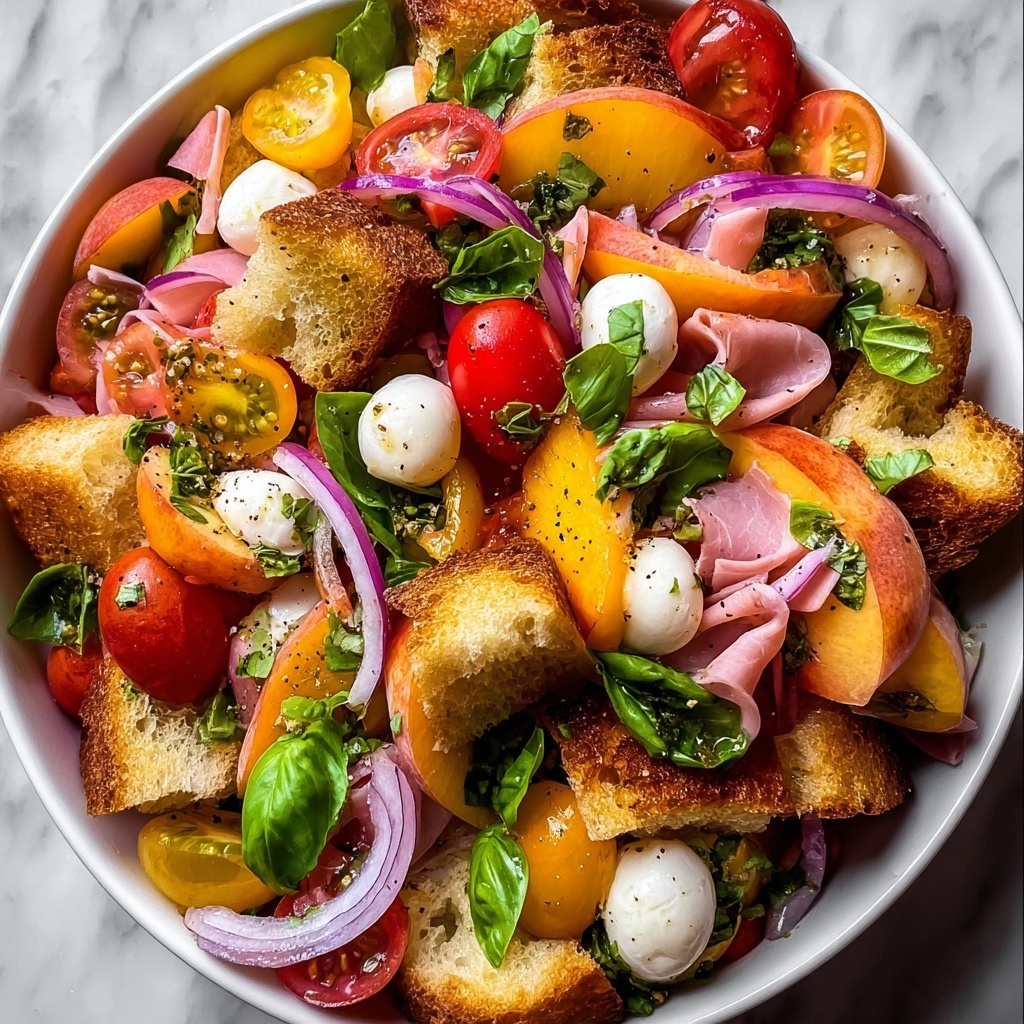 Peach Panzanella Salad Recipe - Recipe Image