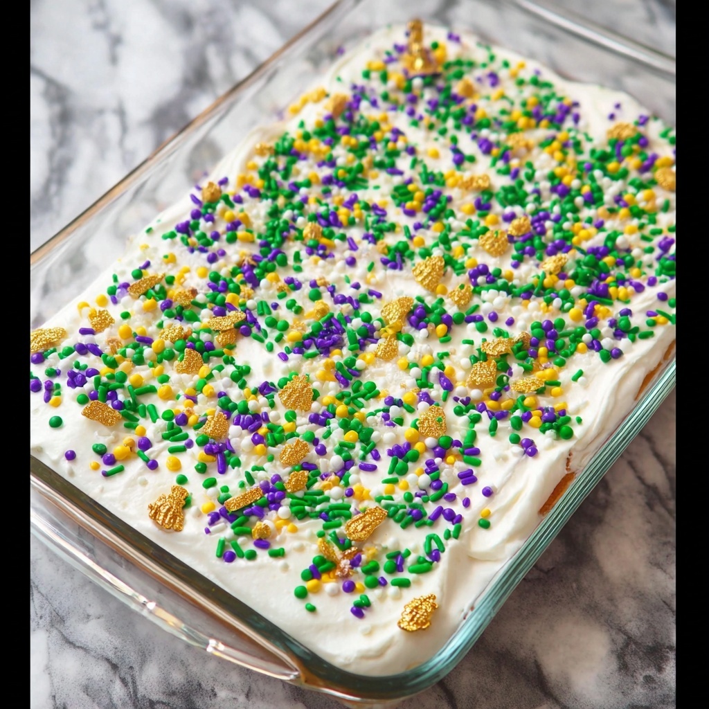King Cake Poke Cake Recipe - Recipe Image