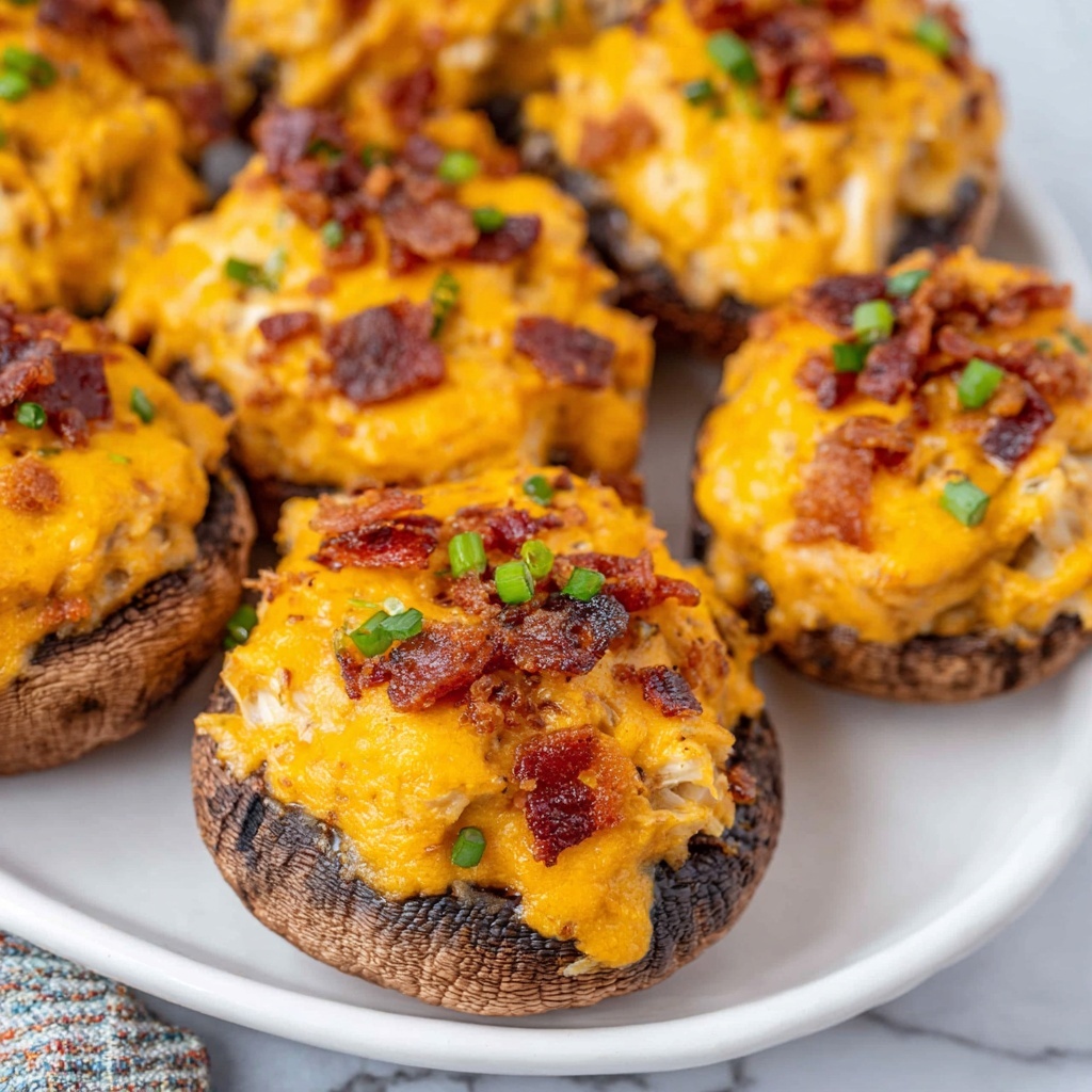 Buffalo Chicken Stuffed Mushrooms Recipe - Recipe Image