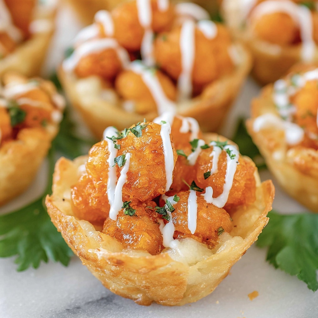 Buffalo Chicken Tater Tot Cups Recipe - Recipe Image