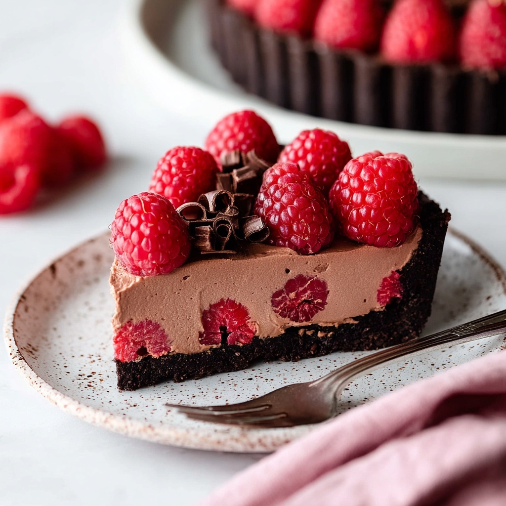 Vegan Raspberry Chocolate Tart Recipe - Recipe Image