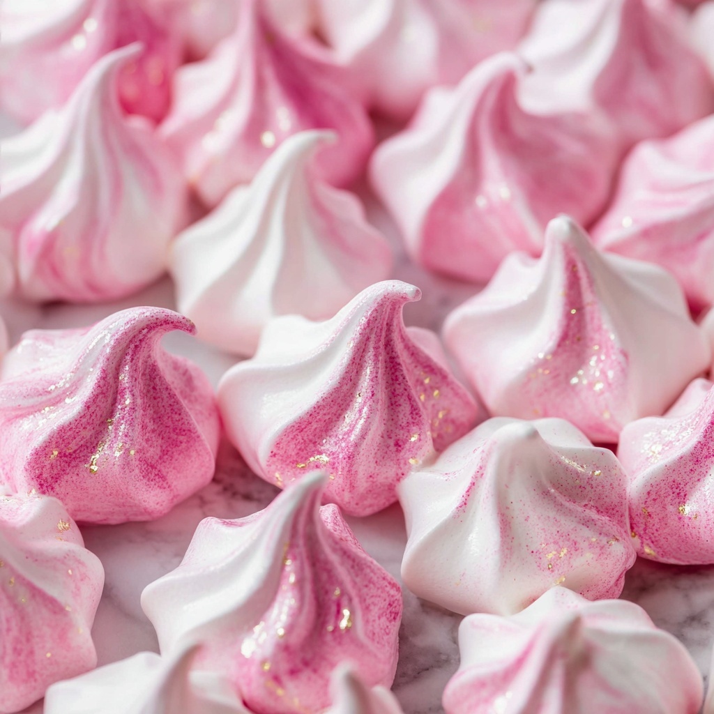 Vegan Meringue Kisses with Beetroot Powder (Aquafaba Meringue) Recipe - Recipe Image