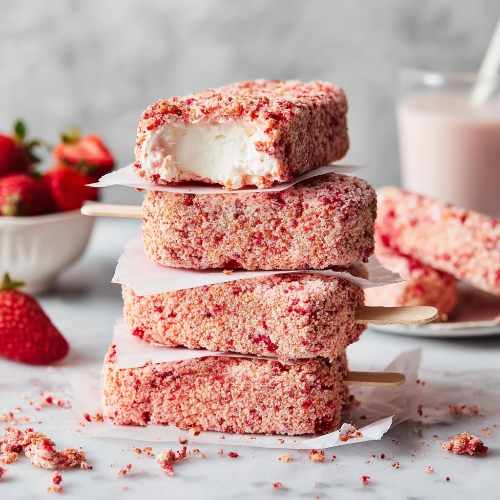 Strawberry Shortcake Ice Cream Bars Recipe - Recipe Image