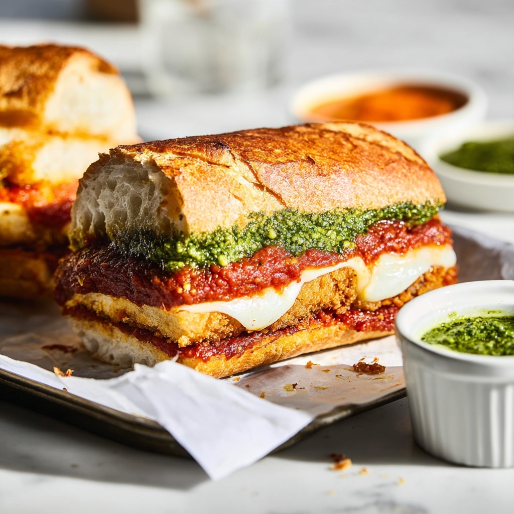 Chicken Garlic Bread Sandwich Recipe - Recipe Image