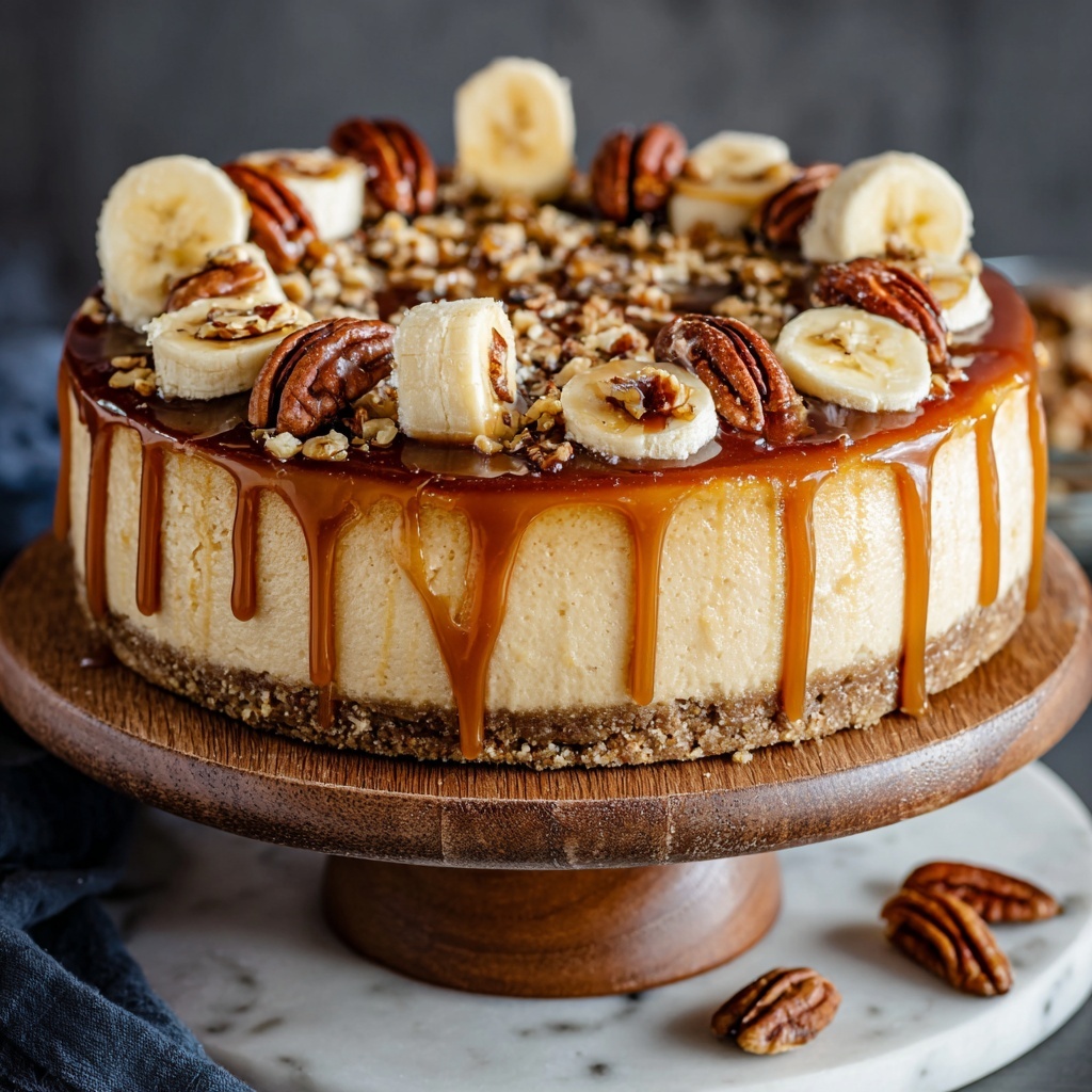 Banana Caramel Nut Cheesecake Recipe - Recipe Image