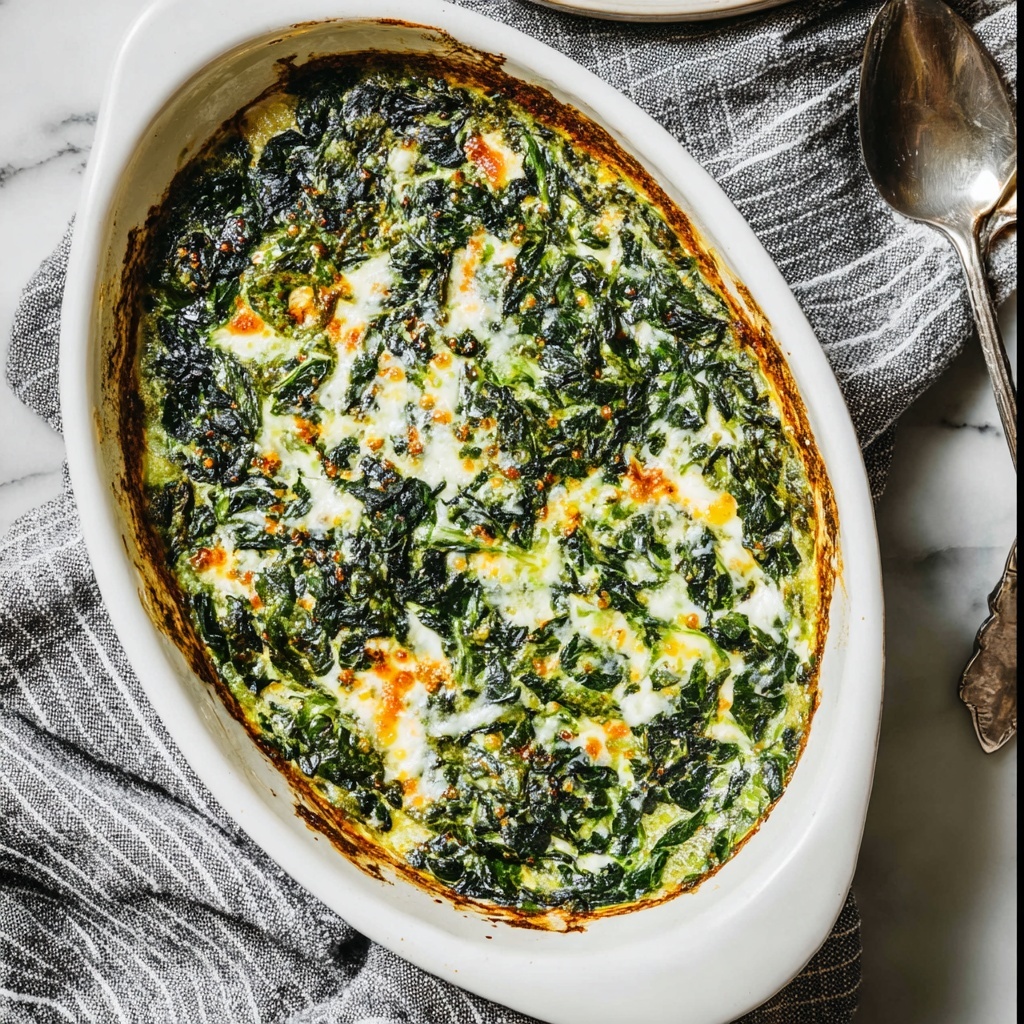 Cheesy Baked Spinach Casserole Recipe - Recipe Image