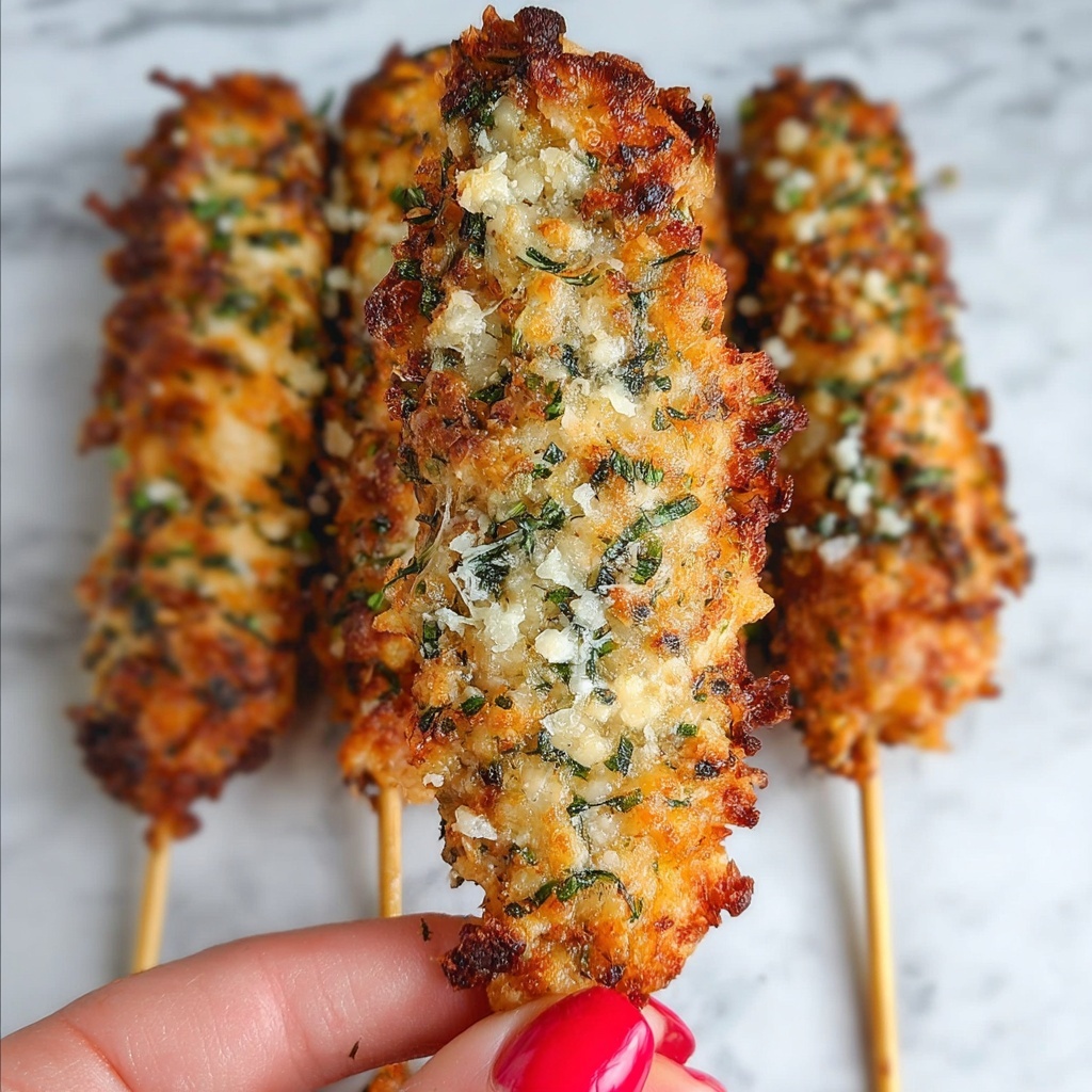 Garlic Parmesan Chicken Skewers Recipe - Recipe Image