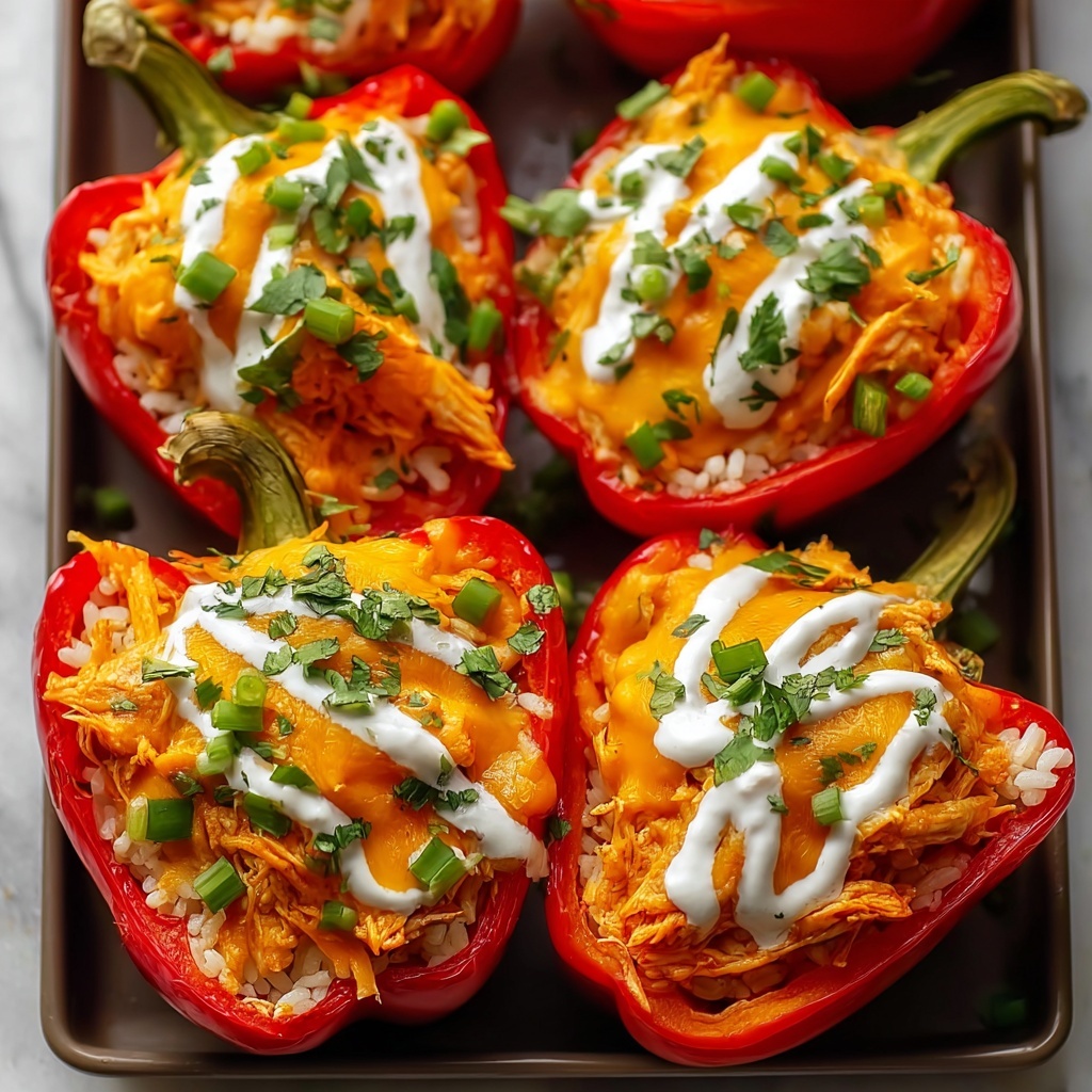 Spicy Buffalo Chicken Stuffed Peppers Recipe - Recipe Image
