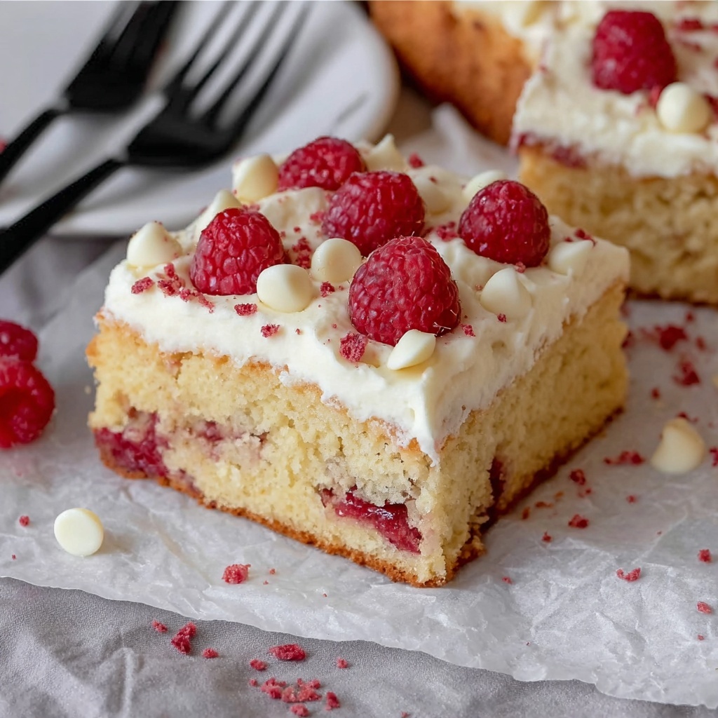 White Chocolate Raspberry Traybake Recipe - Recipe Image