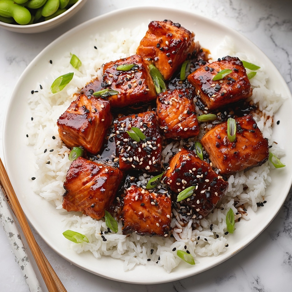 Honey Garlic Salmon Bites Recipe - Recipe Image