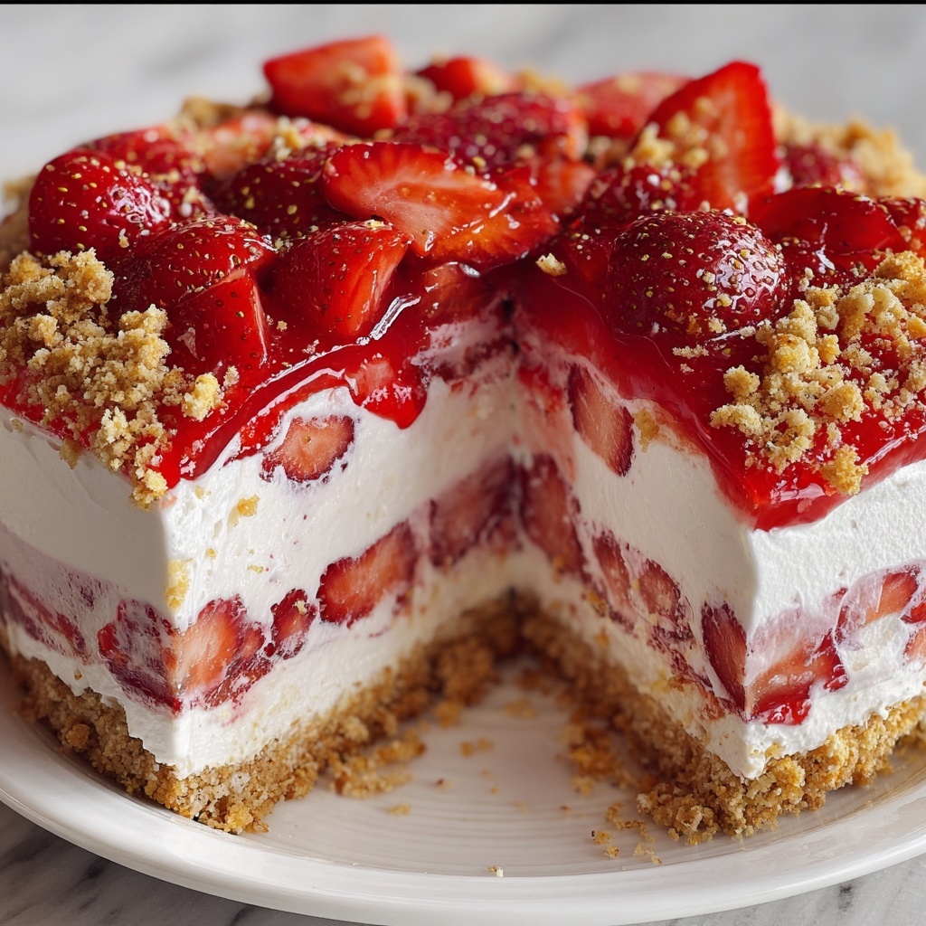 Strawberry Delight Crunch Cake Recipe - Recipe Image
