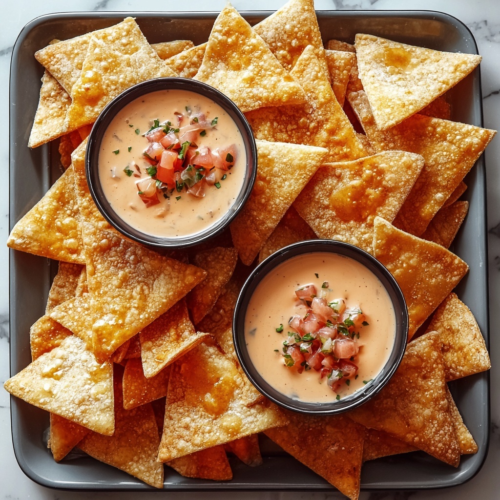 Nacho Triangles with Salsa-Ranch Dipping Sauce Recipe - Recipe Image