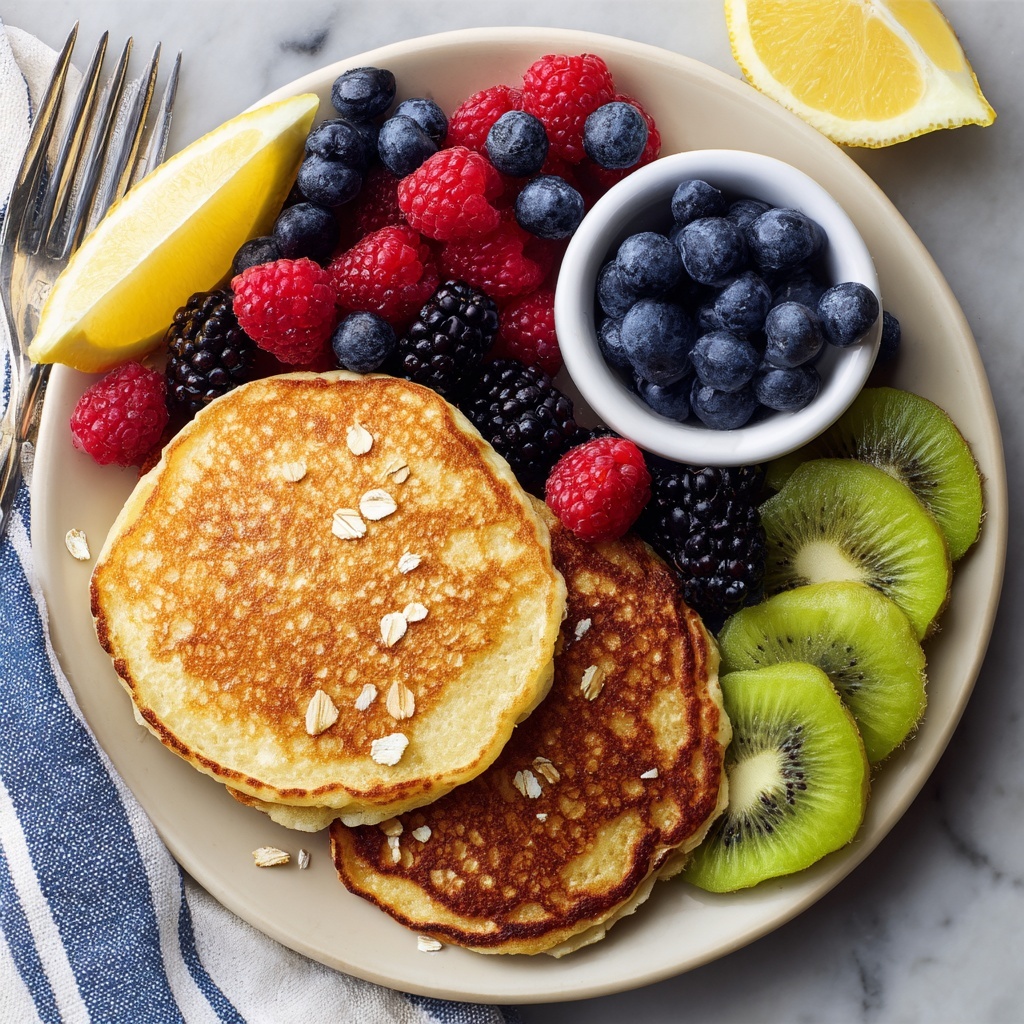 Oatmeal Pancakes with Fresh Fruit Recipe - Recipe Image