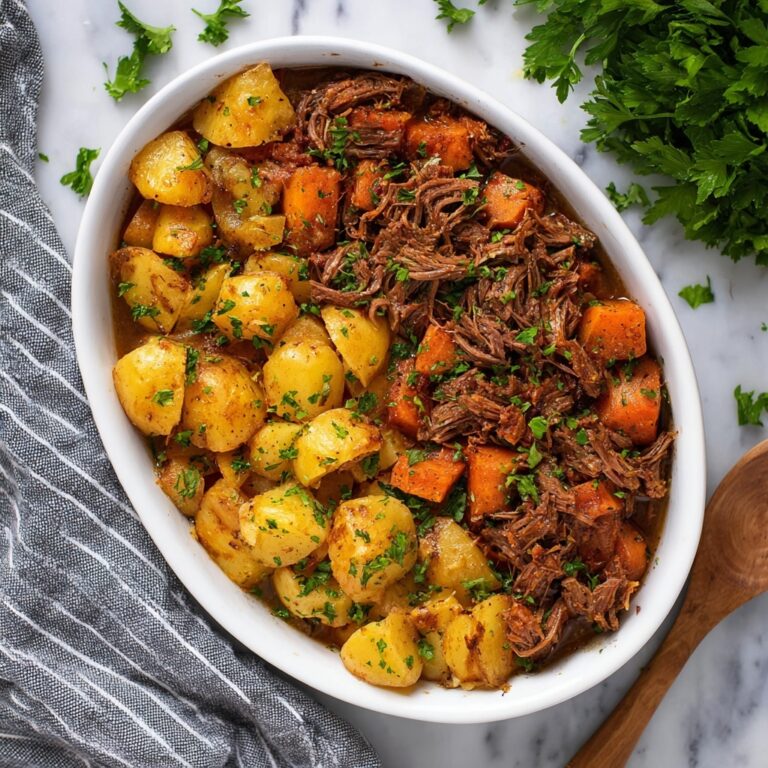 Slow Cooker Pot Roast with Vegetables and Herb Gravy Recipe