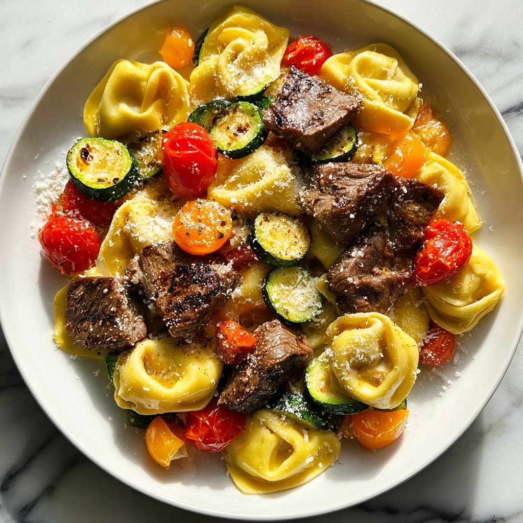 Garlic Parmesan Steak Tortellini Recipe - Recipe Image
