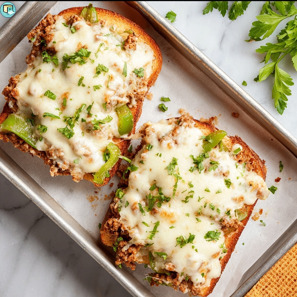 Philly Cheesesteak Garlic Bread (+Video) Recipe - Recipe Image