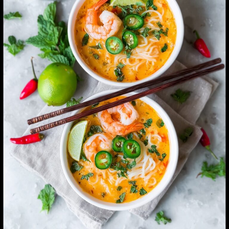 Thai Coconut Curry Shrimp Noodle Soup Recipe
