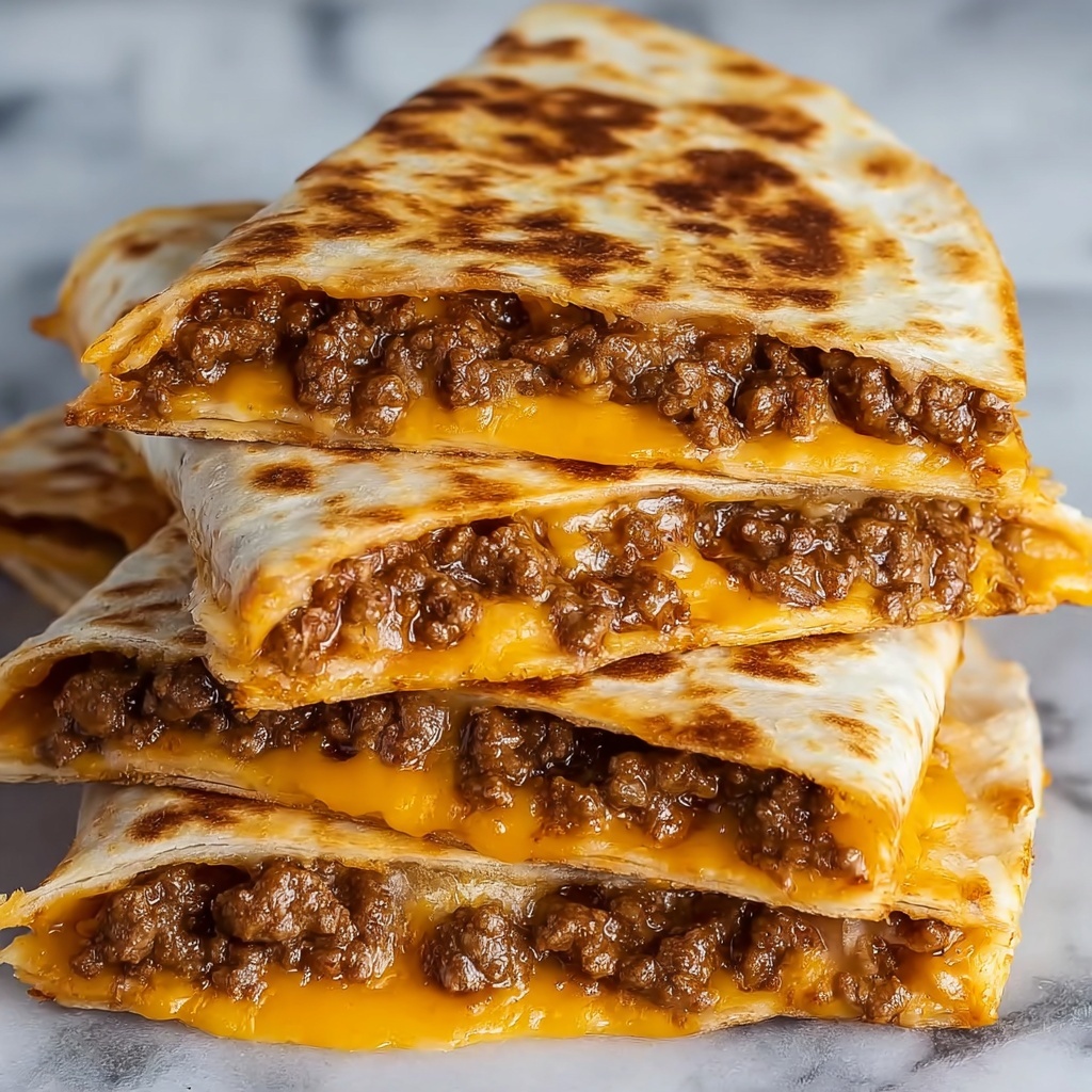 Cheesy Ground Beef Quesadillas Recipe - Recipe Image