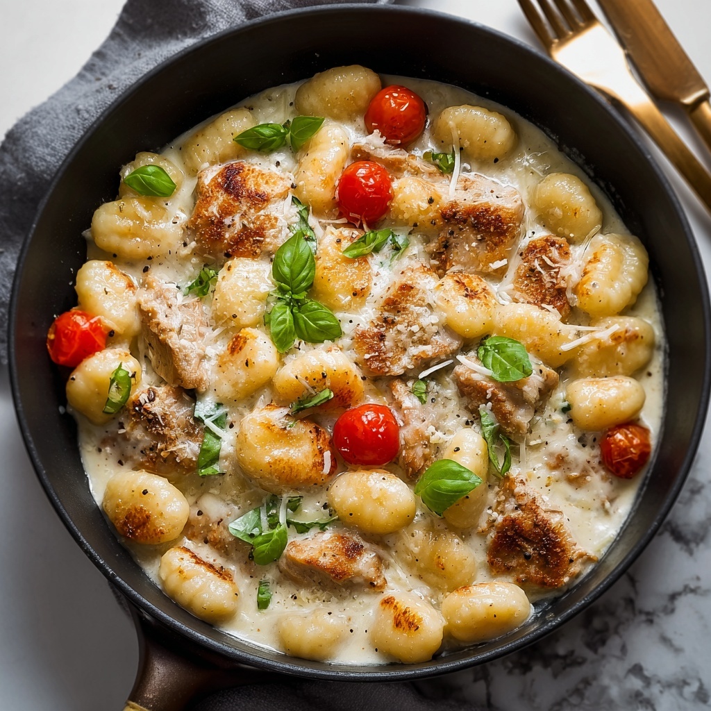 Garlic Chicken Gnocchi Skillet Recipe - Recipe Image