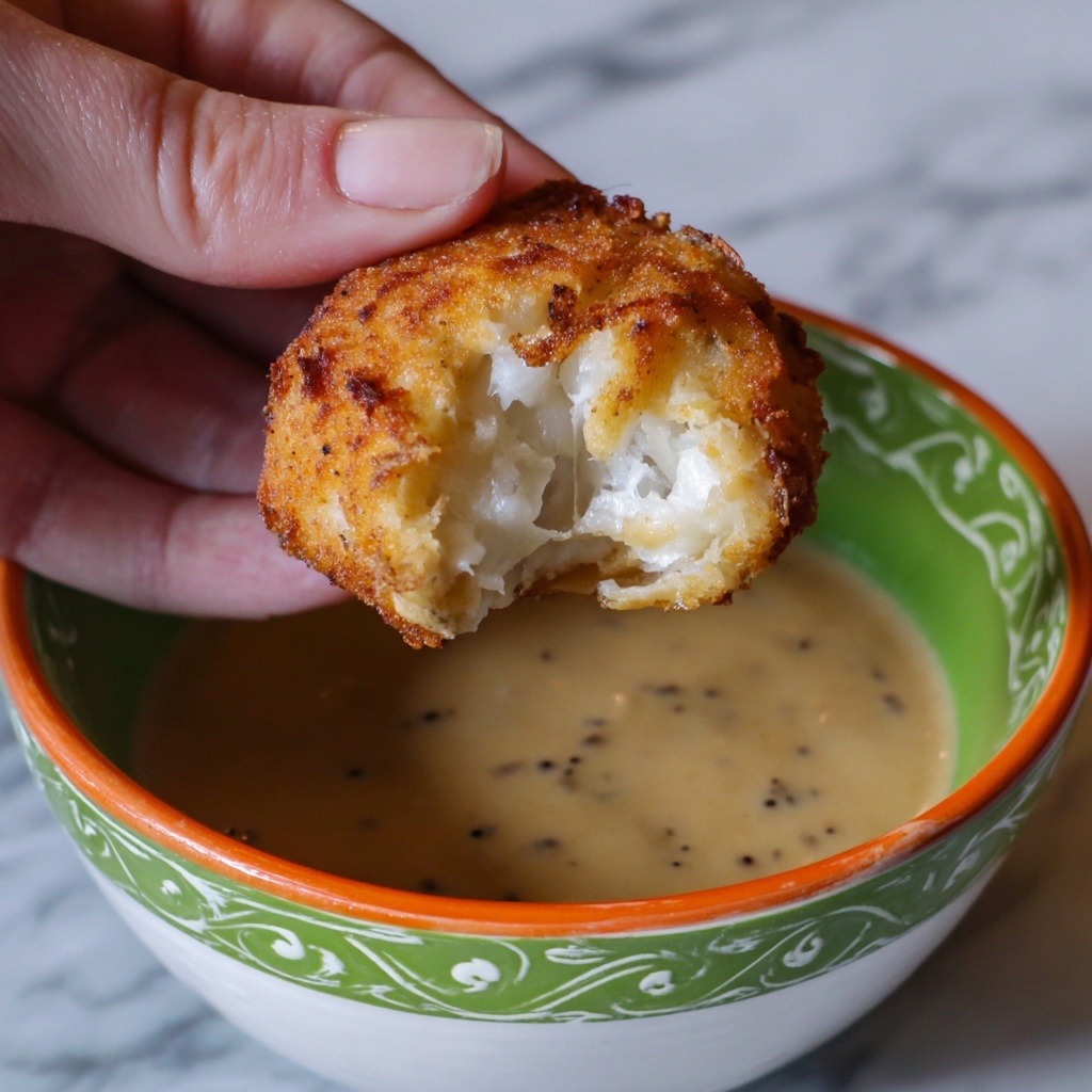 Smoked Gouda Fritters with Balsamic Honey Mustard Dipping Sauce Recipe - Recipe Image