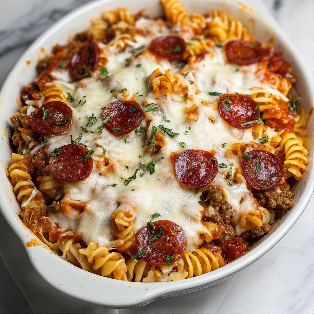 Pizza Pasta Casserole Recipe - Recipe Image