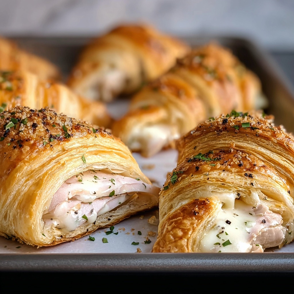 Buttery Garlic Baked Croissants Recipe - Recipe Image