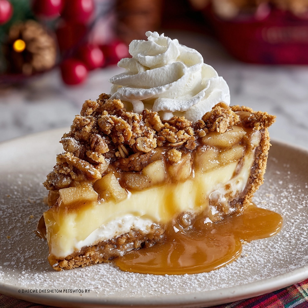 Apple Crisp Cheesecake Recipe - Recipe Image