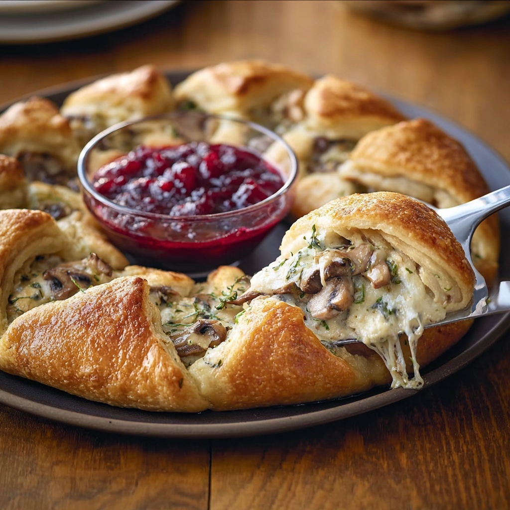 Thanksgiving Turkey and Cranberry Crescent Ring Recipe - Recipe Image