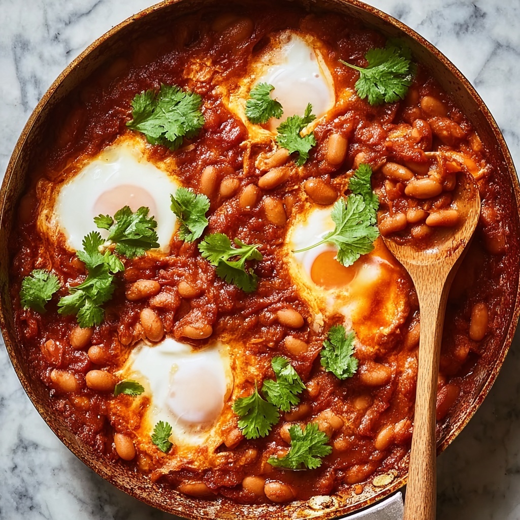 Breakfast Beans and Eggs with Pickled Red Onion Recipe - Recipe Image
