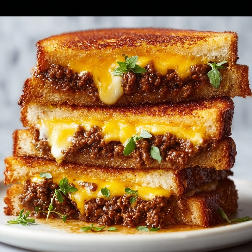 Ground Beef Grilled Cheese Sandwich Recipe - Recipe Image