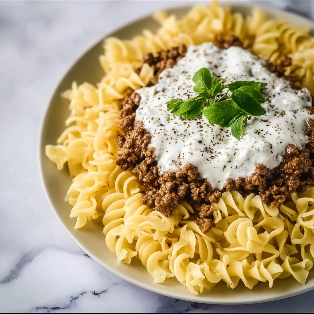 Arabic Spiced Pasta with Tomato and Ground Meat Recipe - Recipe Image