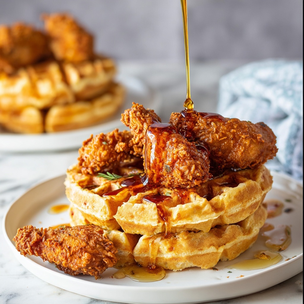 Chicken with Buttermilk Waffles Recipe - Recipe Image