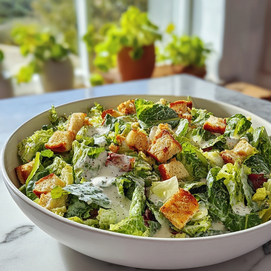 Caesar Salad with Homemade Dressing Recipe - Recipe Image