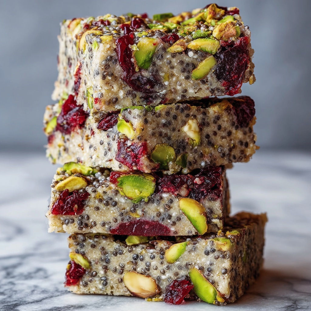 Pistachio Cranberry Chia Bars Recipe - Recipe Image