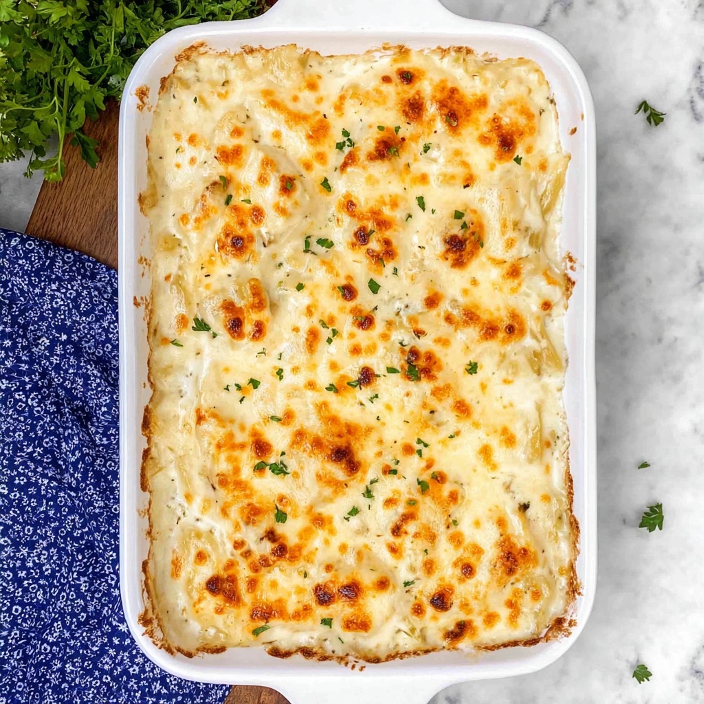Three Cheese Chicken Alfredo Bake Recipe - Recipe Image