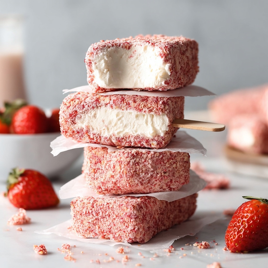 Strawberry Shortcake Ice Cream Bars Recipe - Recipe Image