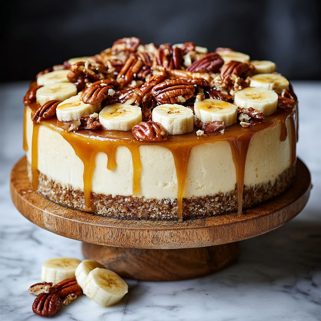 Banana Caramel Nut Cheesecake Recipe - Recipe Image