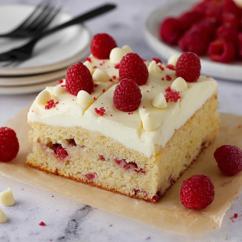 White Chocolate Raspberry Traybake Recipe - Recipe Image